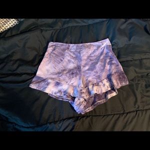 Purple Tie-Dye Flounce Shorts